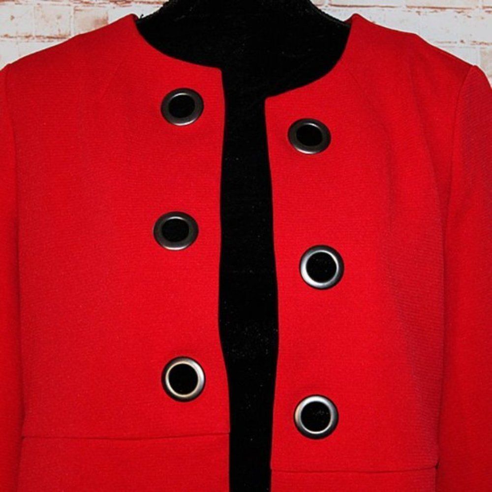 Chico’s red 3/4 sleeve Red Open Jacket Size 1 - Picture 2 of 4